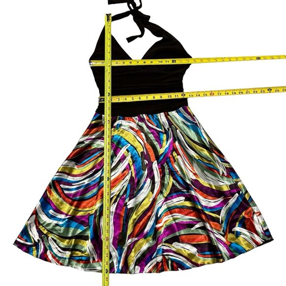 Vintage 90s Y2K Cleavage Handkerchief Pixie Fairy Halter Dress Medium - Picture 9 of 9